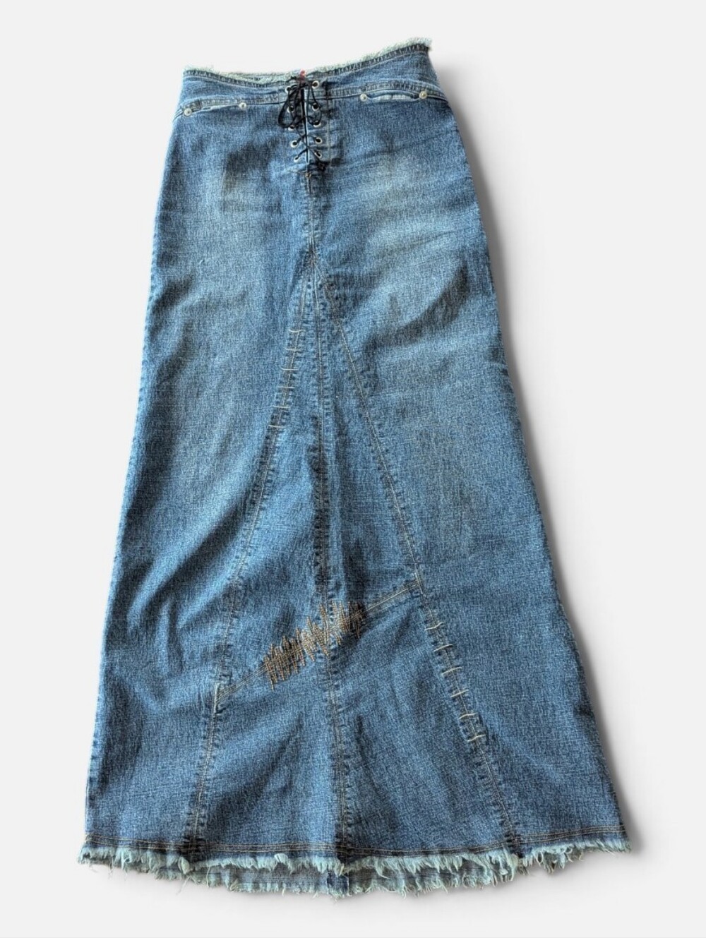 Y2K Bongo long jeans skirt, size 0, stretchy
